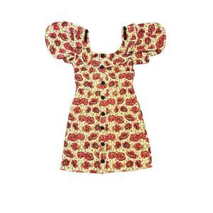Sister Jane Poppy Jacquard Mini Dress Women’s XS Puff Sleeve Floral Cottagecore
